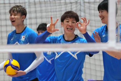 バレー男子日本代表、本番会場で初練習 ブラン監督「サーブが鍵