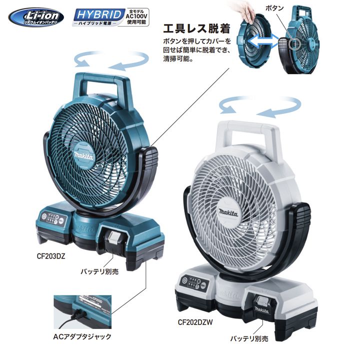 マキタ 18V・14.4V充電式ファン CF203DZWの通販｜産業扇・空調機器