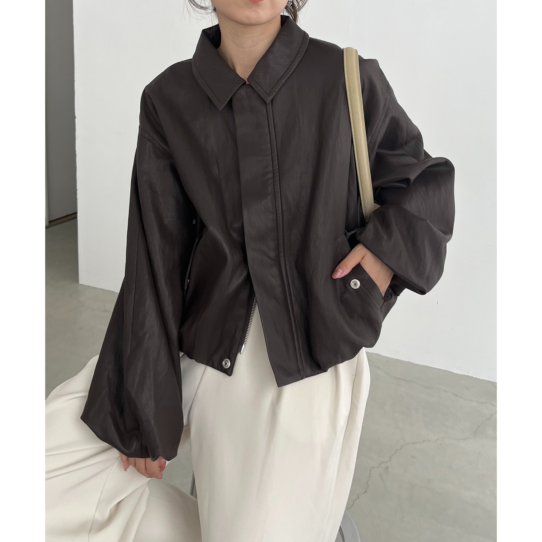 サイズ展開あり/軽量】バルーンレザージャケット | ファッション通販