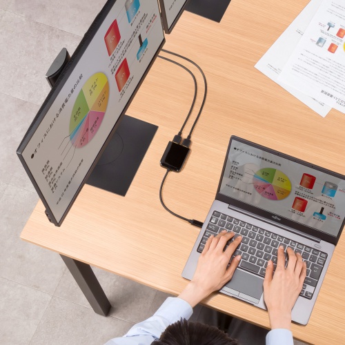 AD-ALCMST2HD【USB Type C-HDMI変換アダプタ（2ポート・4K/30Hz対応