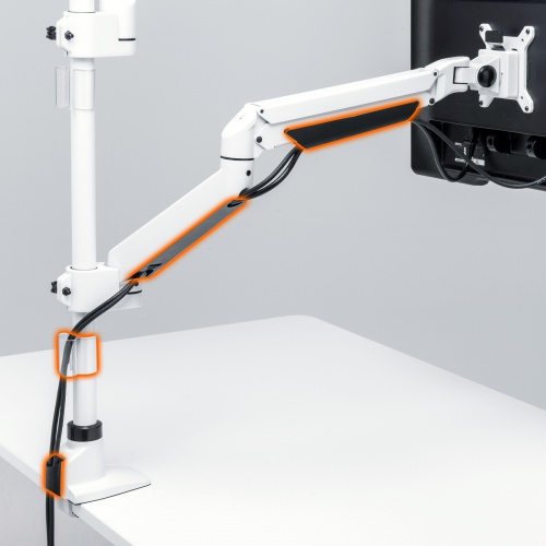 CR-LA1303WN【水平垂直多関節液晶モニターアーム(上下2面・ホワイト