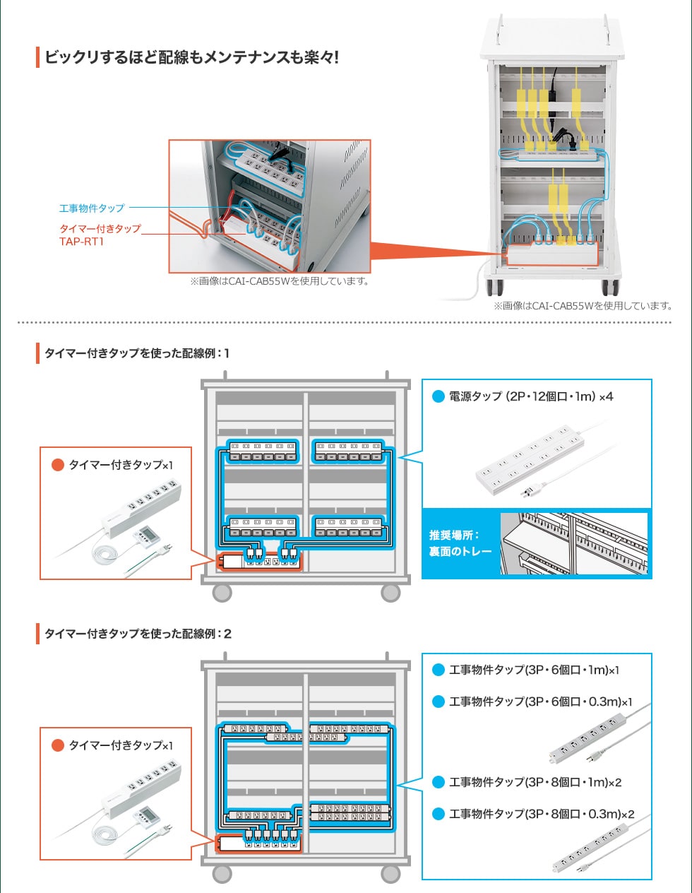 CAI-CAB56W【タブレット収納保管庫（44台収納）】14インチまでの