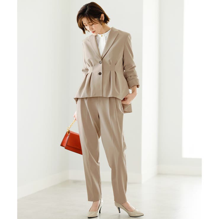 3点セット】ペプラムジャケットパンツスーツセット[品番：GERW0000293
