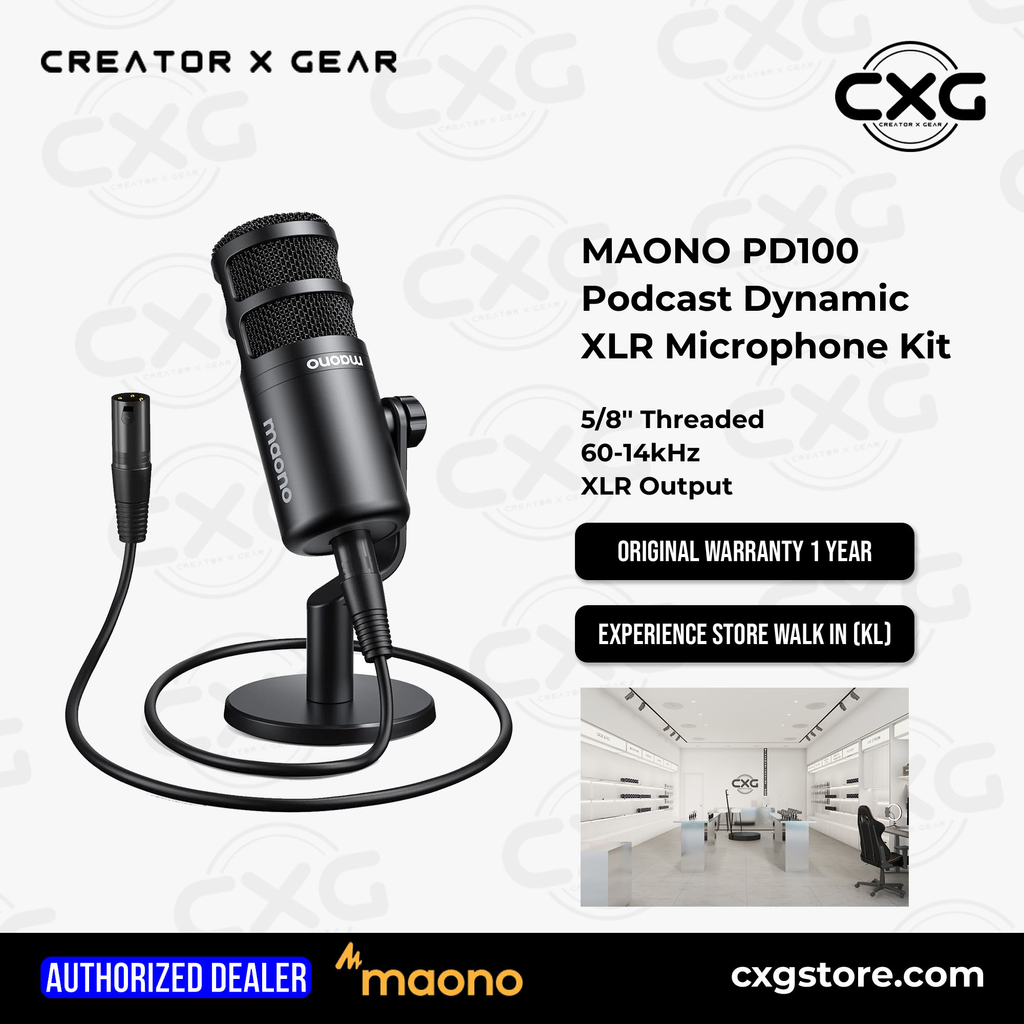 Maono [PD100] Podcast Dynamic XLR Microphone Kit – CXG