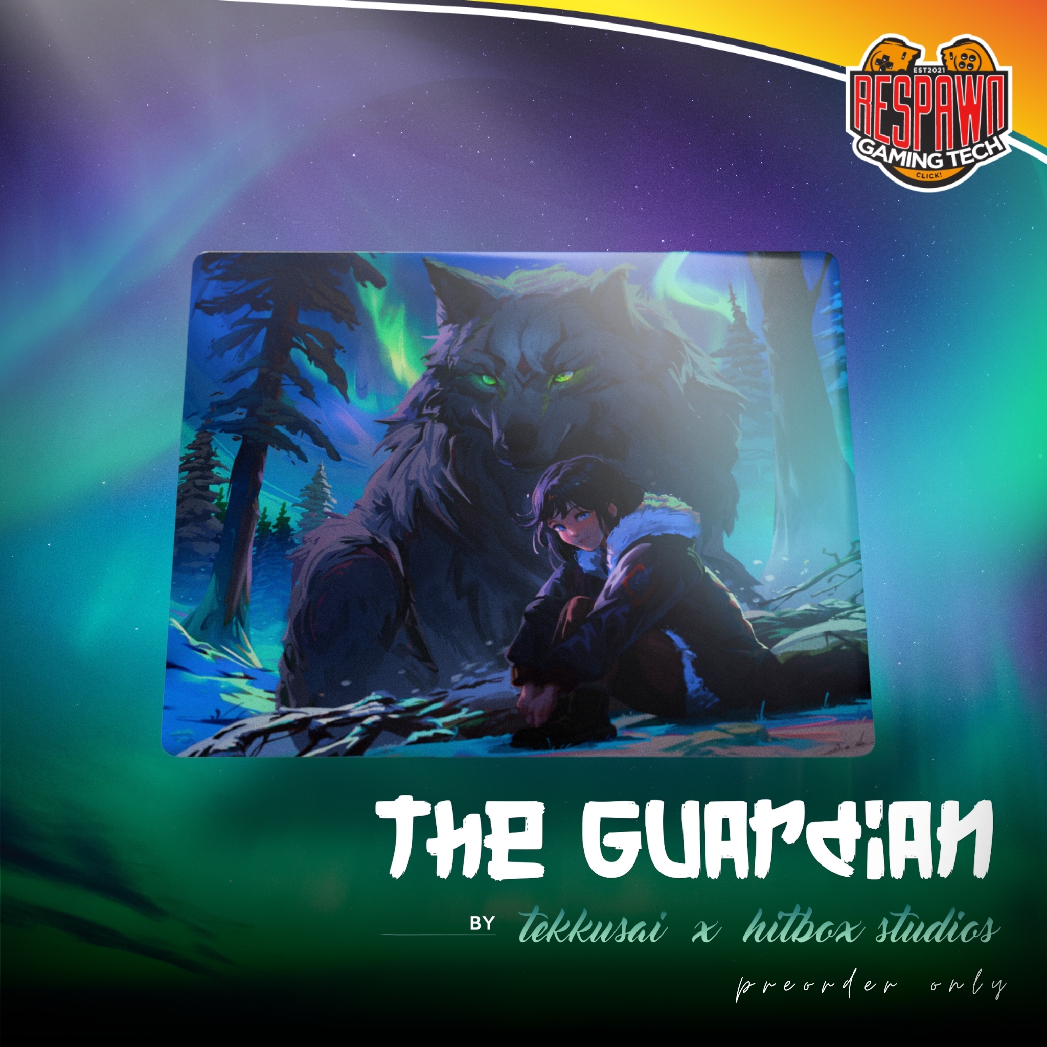 Tekkusai X Hitbox Studios - The Guardian Glass Mousepad – Respawn