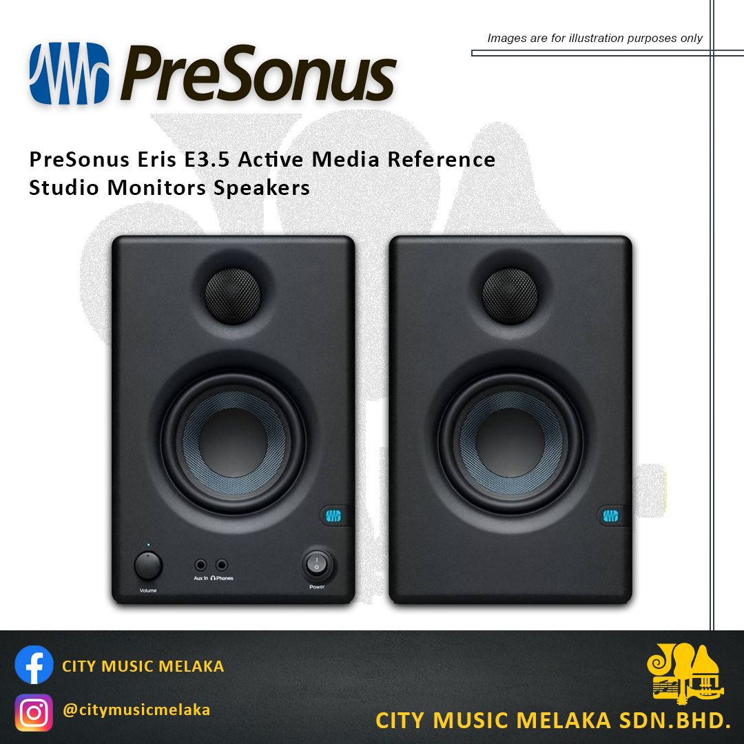 PreSonus Eris E3.5 Active Media Reference Studio Monitors Speakers