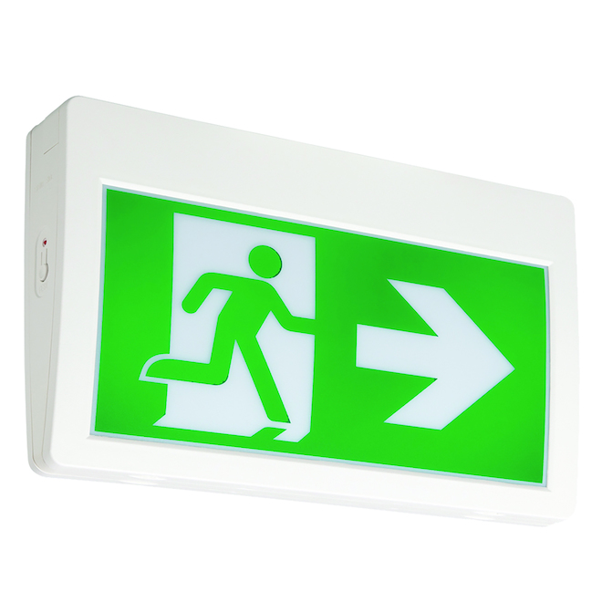 EMERGILITE LED Exit Sign with Pictogram - White and Green ECS-I-RT