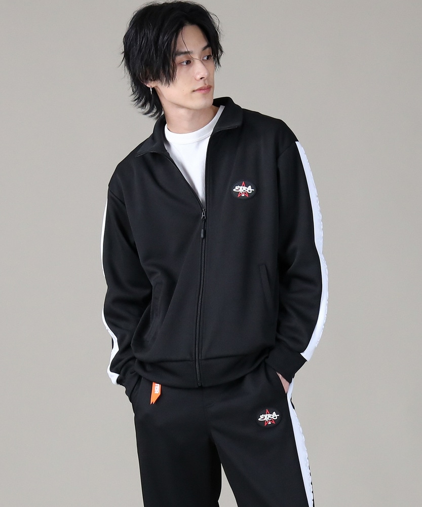 エンボススタンドジャージ メンズ(M ブラック): トップス｜Right-on