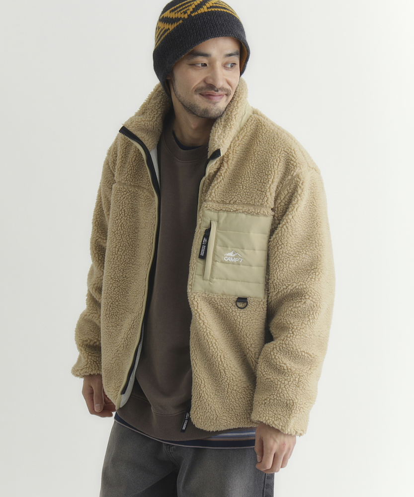 ボアフルジップスタンドネックブルゾン(S ベージュ): ジャケット