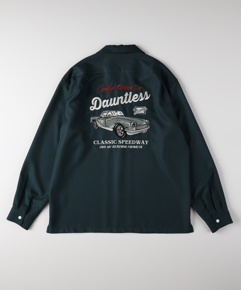 POWER TO THE PEOPLE】バック刺繍長袖シャツ(S グリーン): トップス