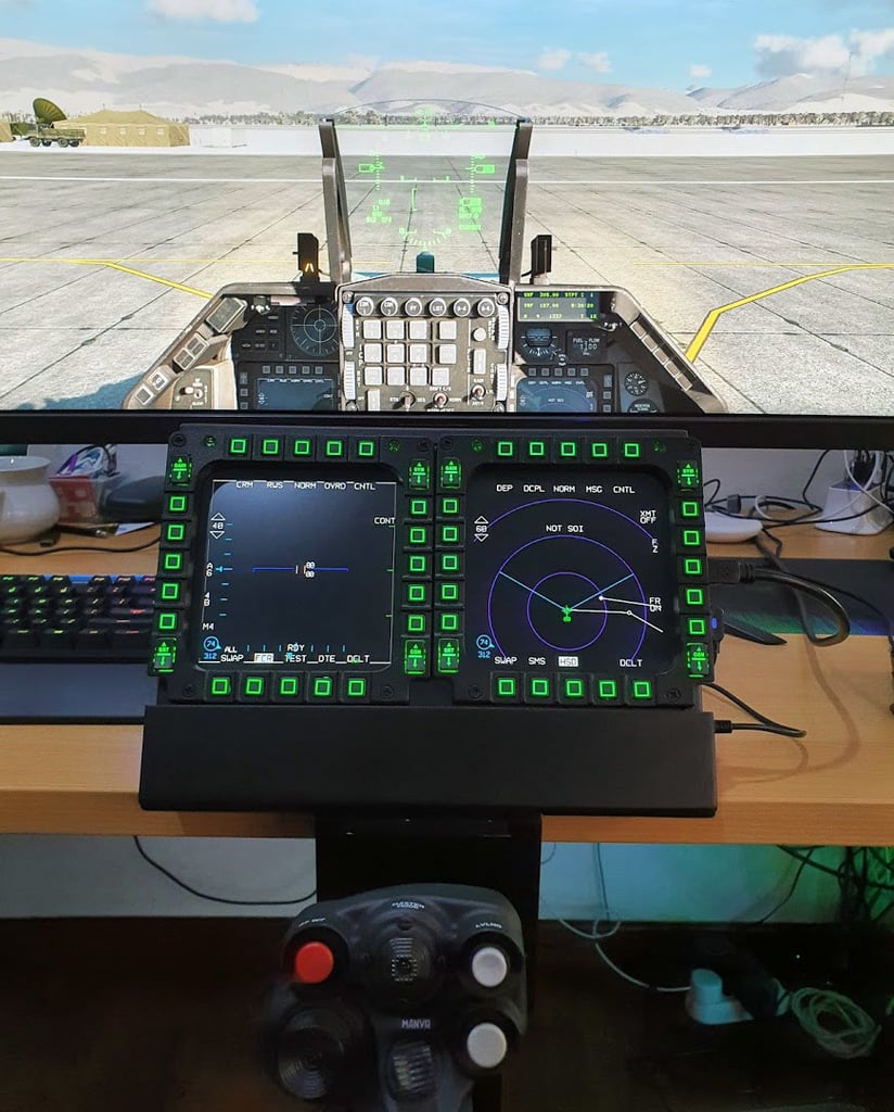 Thrustmaster MFD Cougar Screen & Table Mount by IdefixRC - Thingiverse