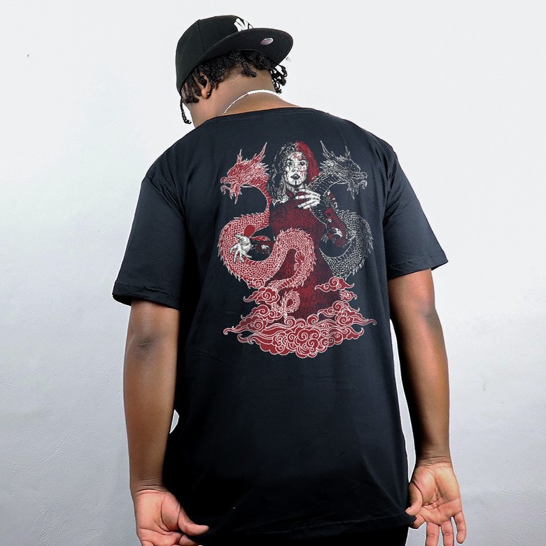 CAMISETA PRETA - DRAGON CYBER - LOLJA - Atelier do Sicko LTDA
