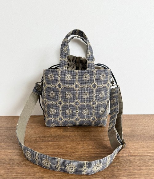 受注製作 2way巾着バッグ ミナペルホネン anemone kanonn | ショルダー