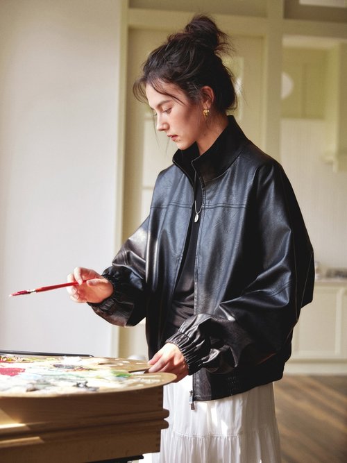 オイルワックスブラック Jazz Club バイカーデザインレザージャケット