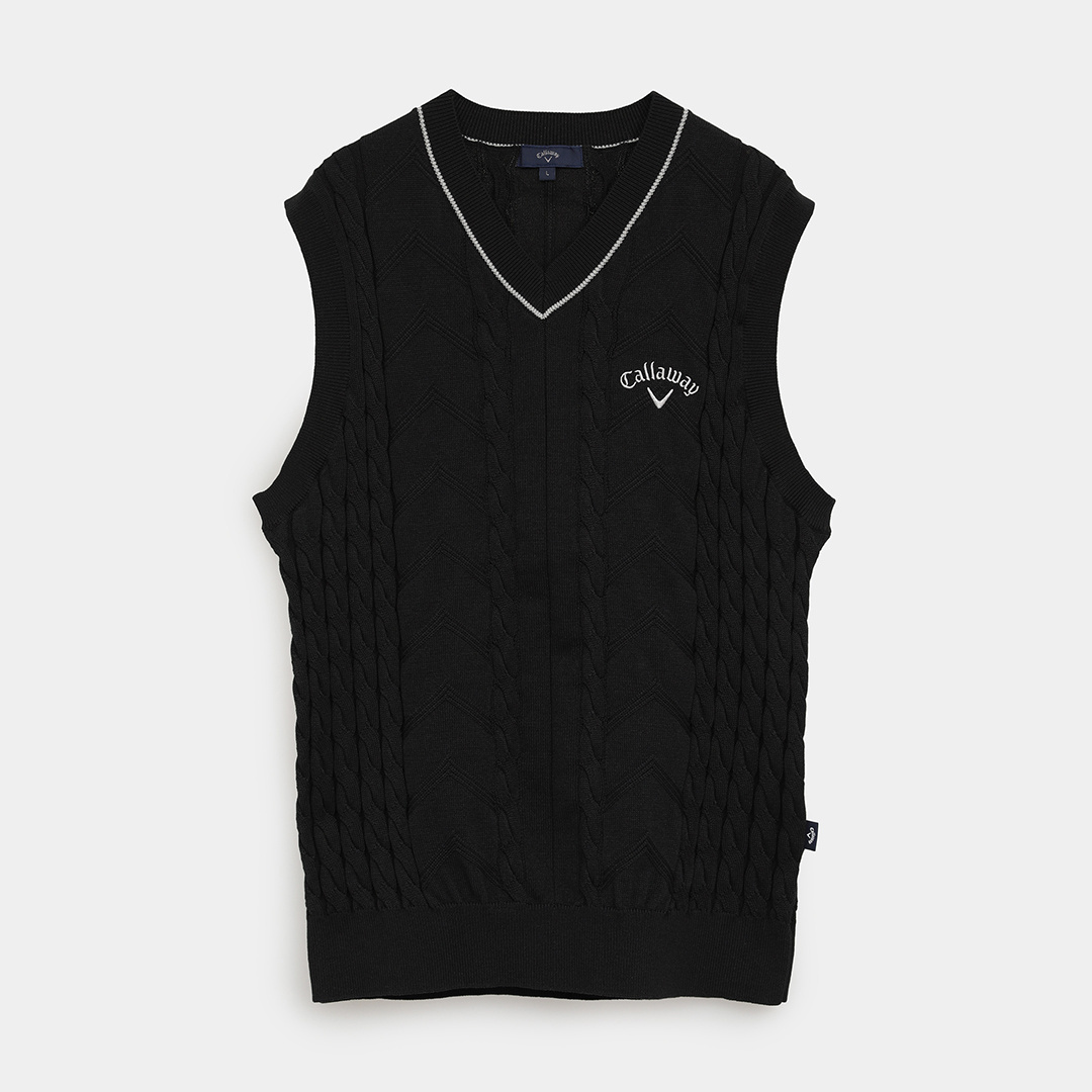 石川遼プロ着用】Vネックケーブルニットベスト (MENS)