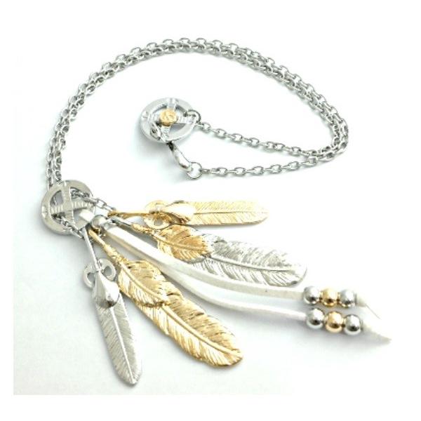 ゴローズ好きに 4フェザートップ イーグル ポイントサークルネックレス