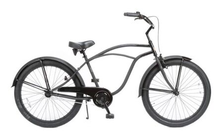 自転車 26インチ ビーチクルーザー 組み立て不要 自転車【ブラック