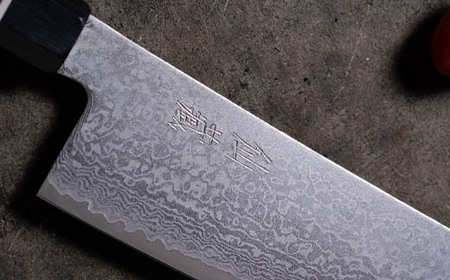 ブラックダマスカス パン切り包丁 仙蔵 220mm 八角柄 (BD-06) | 岐阜県