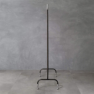 ビンテージ調 アイアンハンガーラック 黒皮風塗装×シルバー