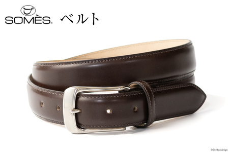 SOMES ベルト 本革 M-05 ラウンド型 （ダークブラウン） [ソメスサドル