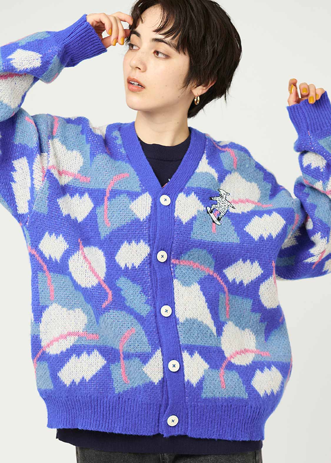 ラムチョップスケート｜ウォッシャブルジャカードシャギーニット