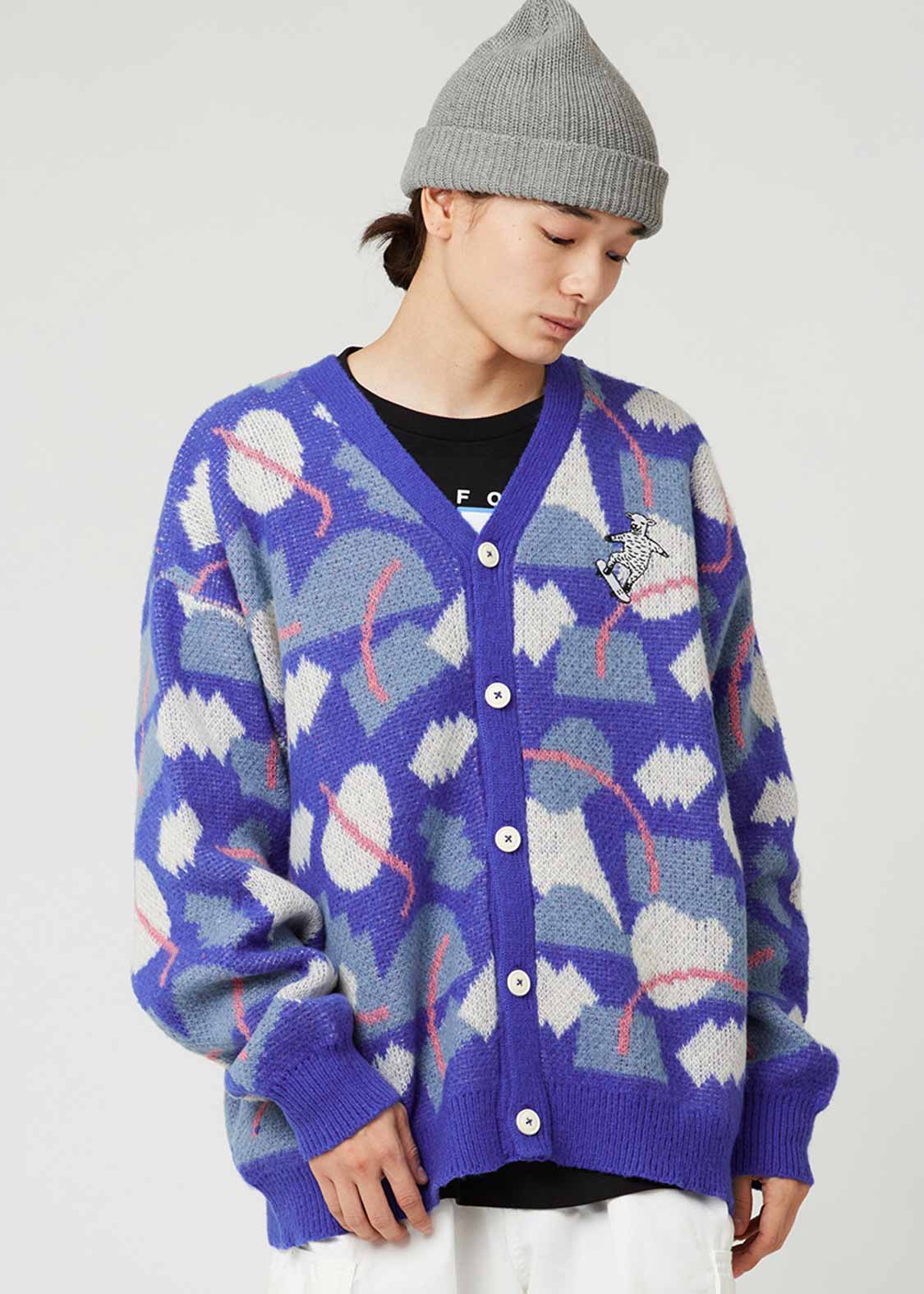 ラムチョップスケート｜ウォッシャブルジャカードシャギーニット