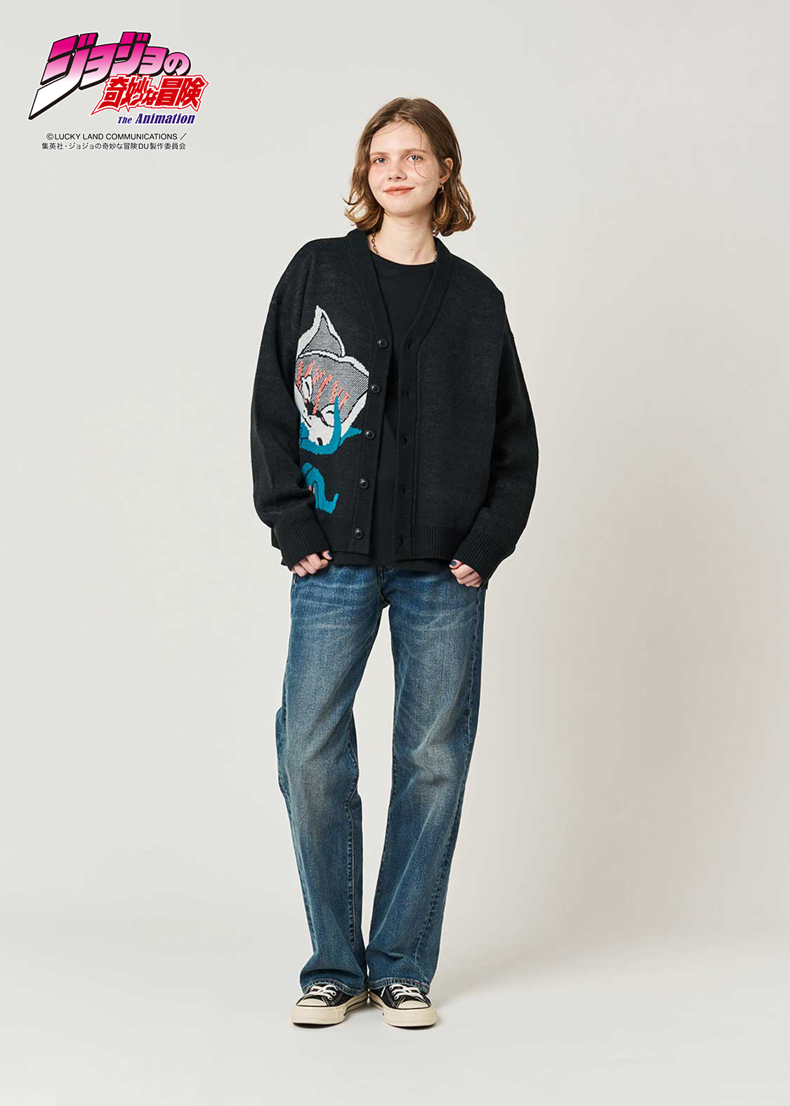 猫草｜ウォッシャブルジャカードニットカーディガン｜ユニセックス