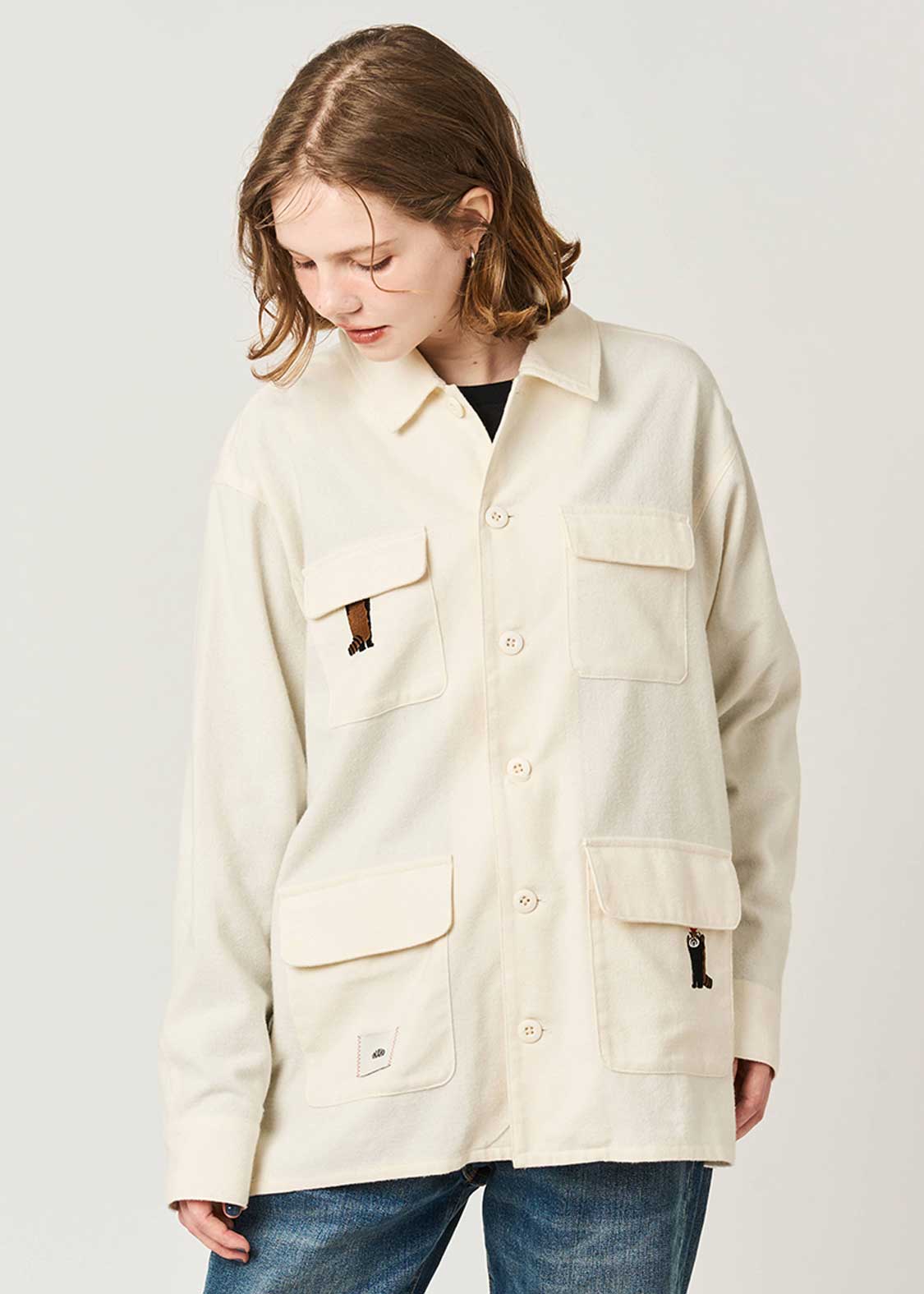 イカク｜ジャカードボアジップパーカー｜ユニセックス｜グラニフ