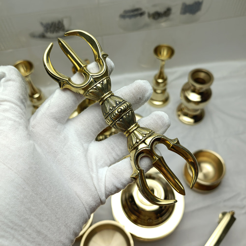 チベット仏教法器 真言宗 21点セット 密教 一面器 寺院用仏具 真鍮製
