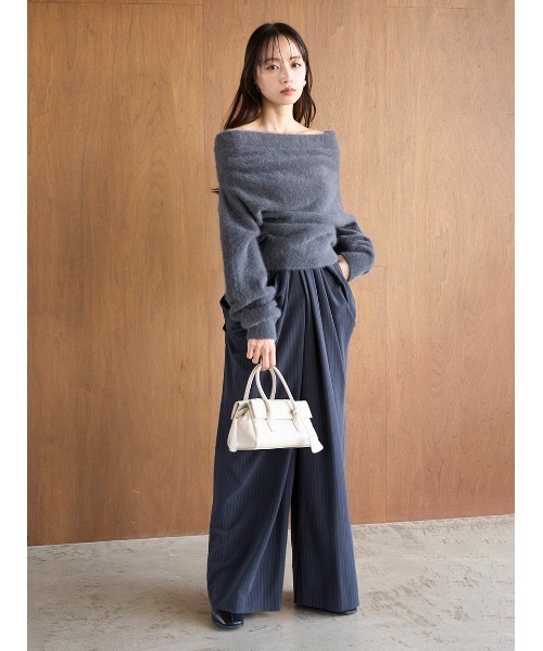 セール】【HIGH QUALITY】フォックスカシミヤオフショルプルオーバー