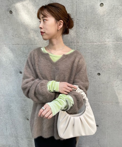 SHENERY（シーナリー）の「ファーカシミヤキーネックプルオーバー