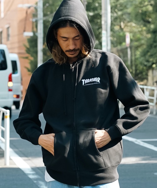 セール】HOMETOWN emb ZIP HOODIE SWEAT PARKA/THRASHER スラッシャー