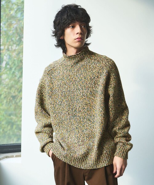 セール】ミックス ヤーンローゲージ ロールネック ニット（ニット