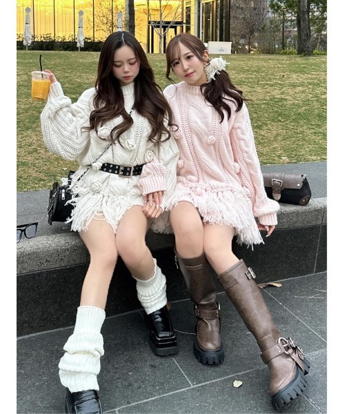 ローズモチーフニットチュニック（ニット/セーター）｜Darich