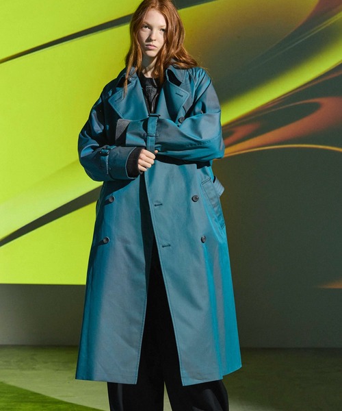 UNISEX》120/2/2 Suvin Cotton Gabardine Prime-Over Trench Coat