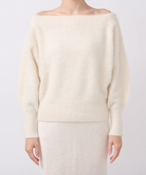 セール】ヘアリーウールカシミヤ混オフショルニット（ニット/セーター