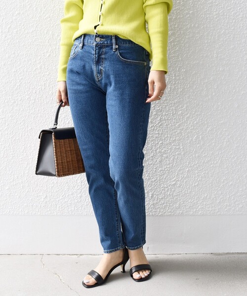 セール】【WEB限定】スリム テーパード デニム （コバルトブルー