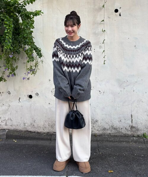 セール】【ユニセックス】求心柄オーバーニット（ニット/セーター