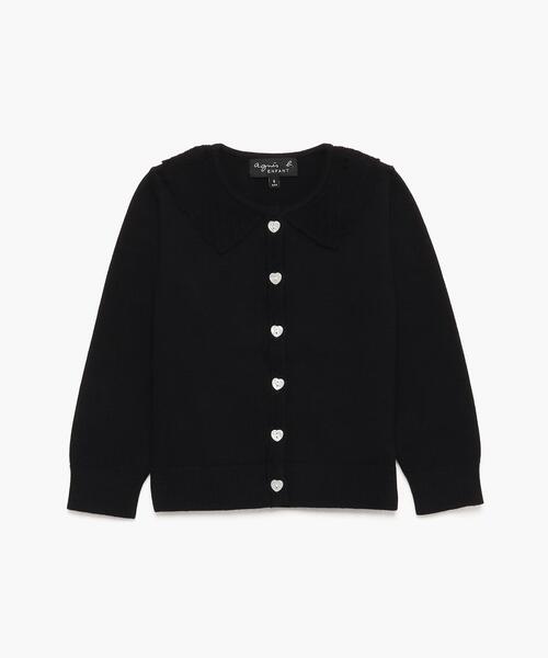 agnes b.（アニエスベー）の「LS40 E CARDIGAN キッズ ハートボタン
