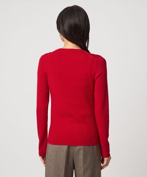 セール】ウール リブ クルーネック ニット プルオーバー