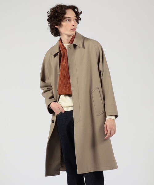 ウールナイロン バルカラーコート（ステンカラーコート