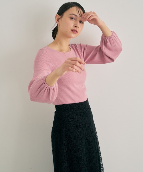 ANAYI（アナイ）の「ウールシルクリブパフスリーブ プルオーバー