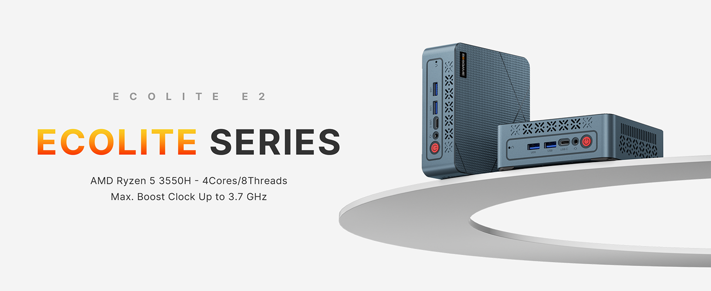 BOSGAME E2 Mini PC AMD Ryzen 5 3550H, 16GB DDR4 RAM 512GB SSD
