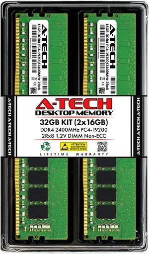 A-Tech 32GB (2x16GB) DDR4 2666MHz DIMM PC4-21300 UDIMM Non-ECC