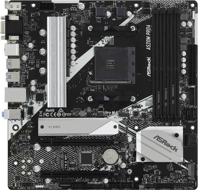 ASRock A520M PRO4 AM4 Micro ATX AMD Motherboard - Newegg.com