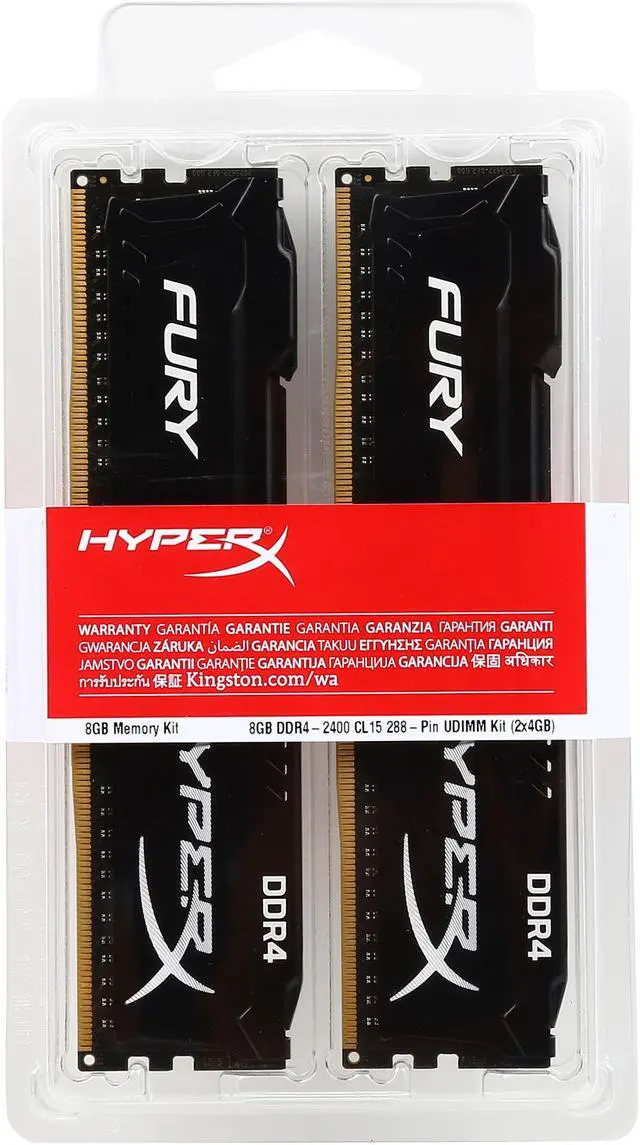 HyperX Fury 8GB (2 x 4GB) DDR4 2400MHz DRAM (Desktop Memory) CL15