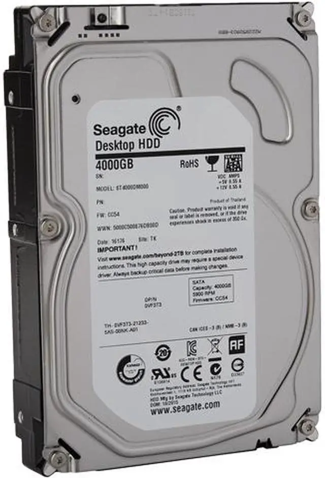 Seagate Desktop HDD ST4000DM000 4TB 5900 RPM 64MB Cache SATA 3.0Gb