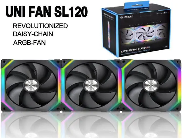 Lian Li UNI Fan SL120 3 Pack Black-with Controller and Extension