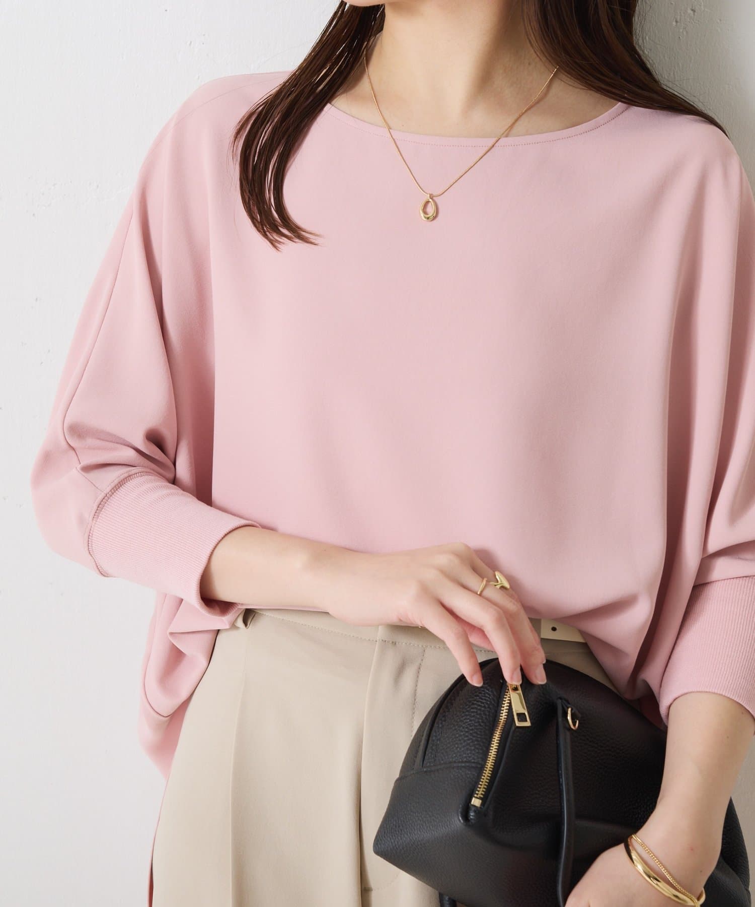 新色登場/高機能/とろみブラウス】ジャージ袖リブTブラウス/セレモニー