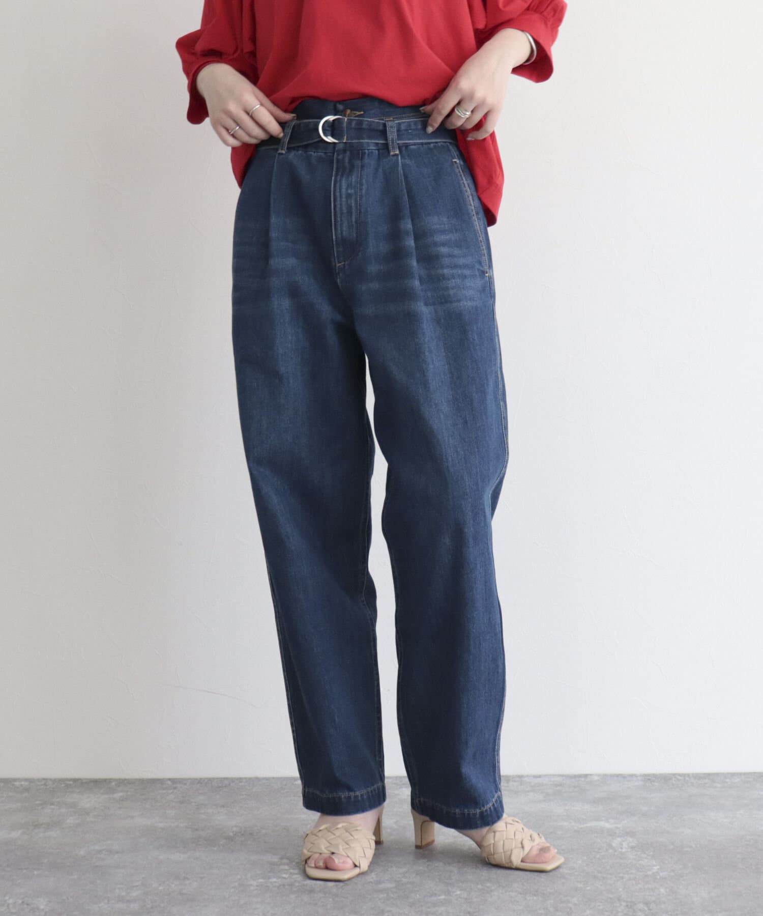 ベルト付きデニムパンツ | FREDY & GLOSTER(フレディ アンド